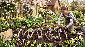 March Garden in Bloom —, Garden, Spring HD wallpaper