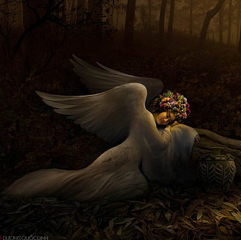 Angel, lady, abstract, graphy HD wallpaper