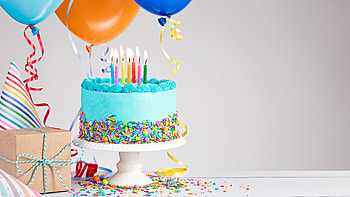 Birtay cake and balloons, U, CC-licensed, Vibrant celebration HD wallpaper