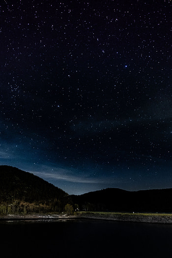 Trees, Stars, Night, Dark, Starry Sky, Germany, Eifel HD phone wallpaper