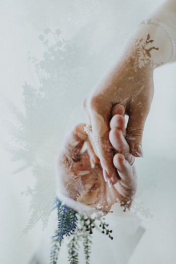 Wedding, Miscellanea, Miscellaneous, Hands, Tenderness, Touching, Touch, Double Exposition HD phone wallpaper