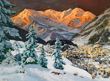 Winter village, winter, houses, serenity, nice, quiet, painting, snow, trees, white, hills, frost, art, slope, paradise, cold, beautiful, mountain, nature, lovely, calmness, village HD wallpaper