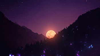 Lunar Serenity Minimal Moon Descent, moon, night, artist, artwork, digital-art HD wallpaper