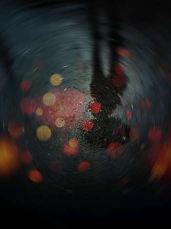 Reflection, blur, orange-red circles, bokeh HD phone wallpaper
