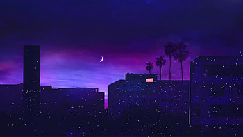 Palm Bay Minimal Night, synthwave, minimalism, minimalist, night, artist, artwork, digital-art HD wallpaper