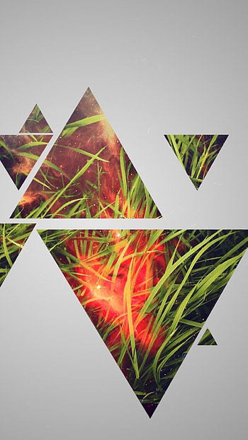 Grass triangle , Nature-inspired design, Organic patterns, Fresh aesthetic HD phone wallpaper
