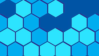 Hexagons, pattern, blue HD wallpaper