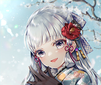 Kamisato Ayaka, Kamisato Ayaka (Genshin Impact), Genshin Impact, Anime, Virtual Youtuber HD wallpaper