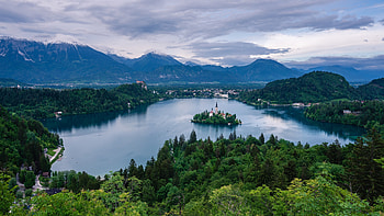 Lake Bled Sanctuary: Assumption of Mary Church Vista, lake bled, religious, Assumption of Mary Church HD wallpaper