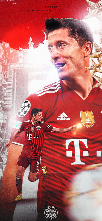 Lewandowski 2021, red, sports uniform, bayern munich HD phone wallpaper