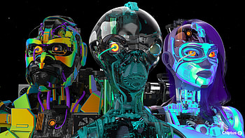 Chiptos X Alien Kong Mirai Robot Art Heads, robot HD wallpaper