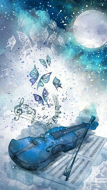 Violine, electric blue, art, music HD phone wallpaper