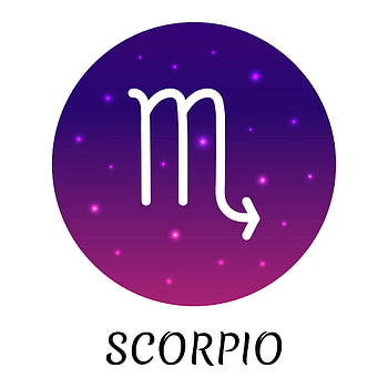 Zodiac sign Scorpio, Isolated vector icon, Starry gradient design, Astrological element HD phone wallpaper