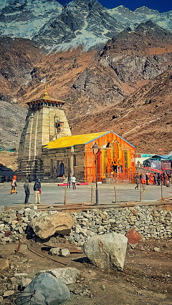 Om namah shivay, mountain, city HD phone wallpaper