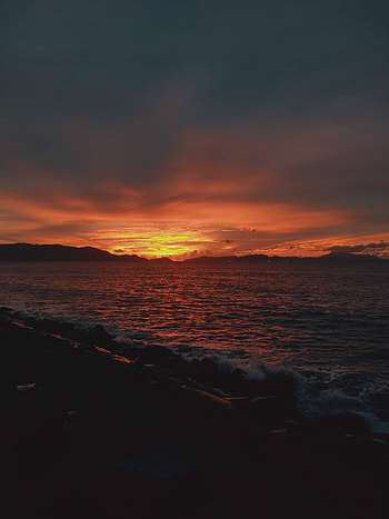 sunset, laut HD phone wallpaper