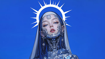 Girl Cyberpunk nun halo anime sci fi , Sci Fi, cyberpunk, anime girl, nun, Halo HD wallpaper