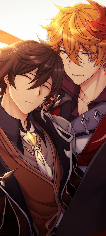Zhongli (Genshin Impact), Tartaglia Childe (Genshin Impact), video game, Genshin Impact HD phone wallpaper