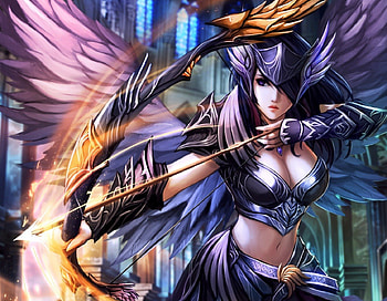 Elf Archer, magic, archer, elf, fire, female HD wallpaper