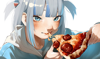 Gawr Gura Bites: Hololive VTuber Anime Girl, Virtual Youtuber, hololive, Gawr Gura, girl, Anime, anime girl HD wallpaper