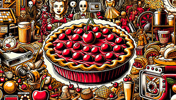 Cherry Pie Extravaganza, Cherry Pie, pie, cherry, illustration HD wallpaper