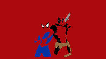 Spider-man and deadpool, superheroes, minimalism HD wallpaper
