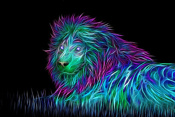 Abstract, Art, 3D, Lion HD wallpaper