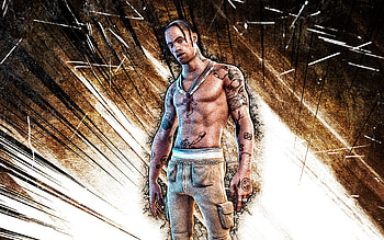 Travis Scott, grunge art, Fortnite Battle Royale, Fortnite characters, Travis Scott Skin, brown abstract rays, Fortnite, Travis Scott Fortnite HD wallpaper