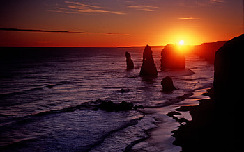 Landscape, Sunset, Sea HD wallpaper