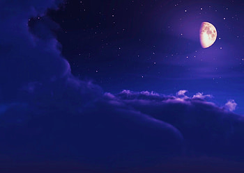 Night, darkness, moon, clouds, sky, stars HD wallpaper