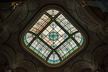Architecture, Patterns, Miscellanea, Miscellaneous, Dome, Ceiling, Stained Glass, Curtain Wall HD wallpaper