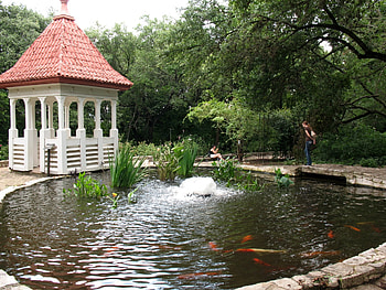 Nature, Fountain, Human, Person, Pond, Fish, Alcove, Bower HD wallpaper