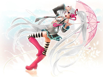 vocaloid, red eyes, aqua, blush, long hair, dress, miku hatsune HD wallpaper