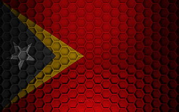Timor-Leste flag, 3d hexagons texture, Timor-Leste, 3d texture, Timor-Leste 3d flag, metal texture, flag of Timor-Leste HD wallpaper