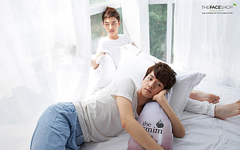 EXO-K Baekhyun and D.O The Face Shop [why are they on the same bed? HD wallpaper