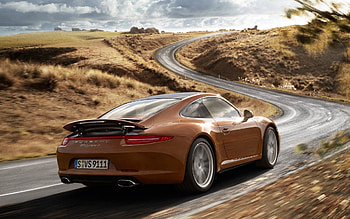 Porsche, Cars, Road, Car, Machine, Back View, Rear View, 911, Coupe, Carrera 4 HD wallpaper