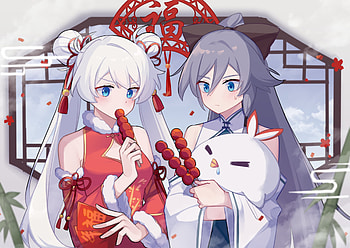 Fu Hua & Kiana Kaslana, Kiana Kaslana, Fu Hua, video game, Honkai Impact 3rd HD wallpaper
