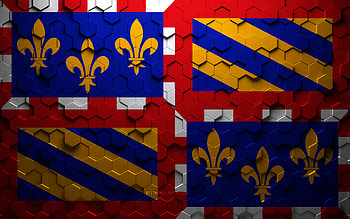 Flag of Burgundy, honeycomb art, Burgundy hexagons flag, Burgundy, 3d hexagons art, Burgundy flag HD wallpaper