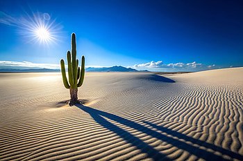 Expansive Desert Landscape with a Clear Blue Sky and a Lone, desert, sky, loneliness, landscape, nature HD wallpaper