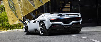 White Ferrari SC40 — Quad Supercar, white car, vehicle, Ferrari HD wallpaper