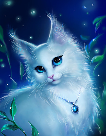 Art, Cat, Sight, Opinion, Nice, Sweetheart, Pendant, Coulomb HD phone wallpaper