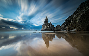 Perfect Seashore, rocks, sea, nature HD wallpaper