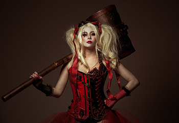 Harley Quinn, cosplay, girl model, 2019 HD wallpaper