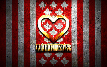 I Love Lloydminster, canadian cities, golden inscription, Day of Lloydminster, Canada, golden heart, Lloydminster with flag, Lloydminster, favorite cities, Love Lloydminster HD wallpaper