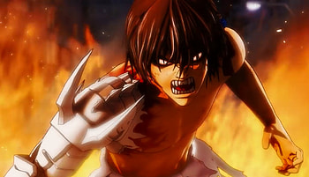 Swordgai The Animation, animation, swordgai, flames, man HD wallpaper