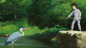 Boy and Heron Encounter - Anime Nature, Anime, The Boy and the Heron, Studio Ghibli HD wallpaper