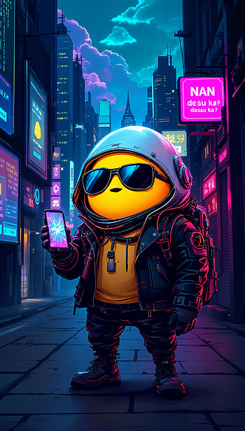 Gudetama Vibes: Cool for Your Device, cyberpunk, urban, futuristic HD phone wallpaper