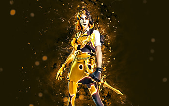 Reactive Marigold, , yellow neon lights, Fortnite Battle Royale, Fortnite characters, Reactive Marigold Skin, Fortnite, Reactive Marigold Fortnite HD wallpaper