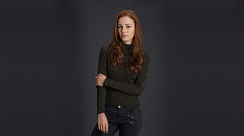 Pretty actress, celebrity, Sophie Skelton, red head HD wallpaper