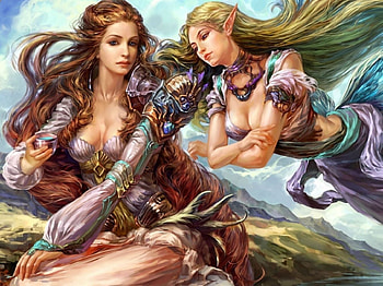 elf and fairy, fairy, fairies, elf, fantasy HD wallpaper
