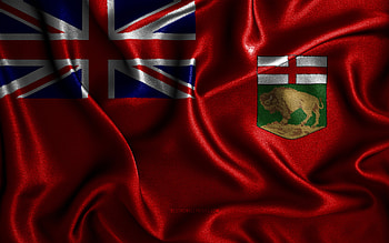 Manitoba flag, , silk wavy flags, canadian provinces, Day of Manitoba, fabric flags, Flag of Manitoba, 3D art, Manitoba, Provinces of Canada, Manitoba 3D flag, Canada HD wallpaper
